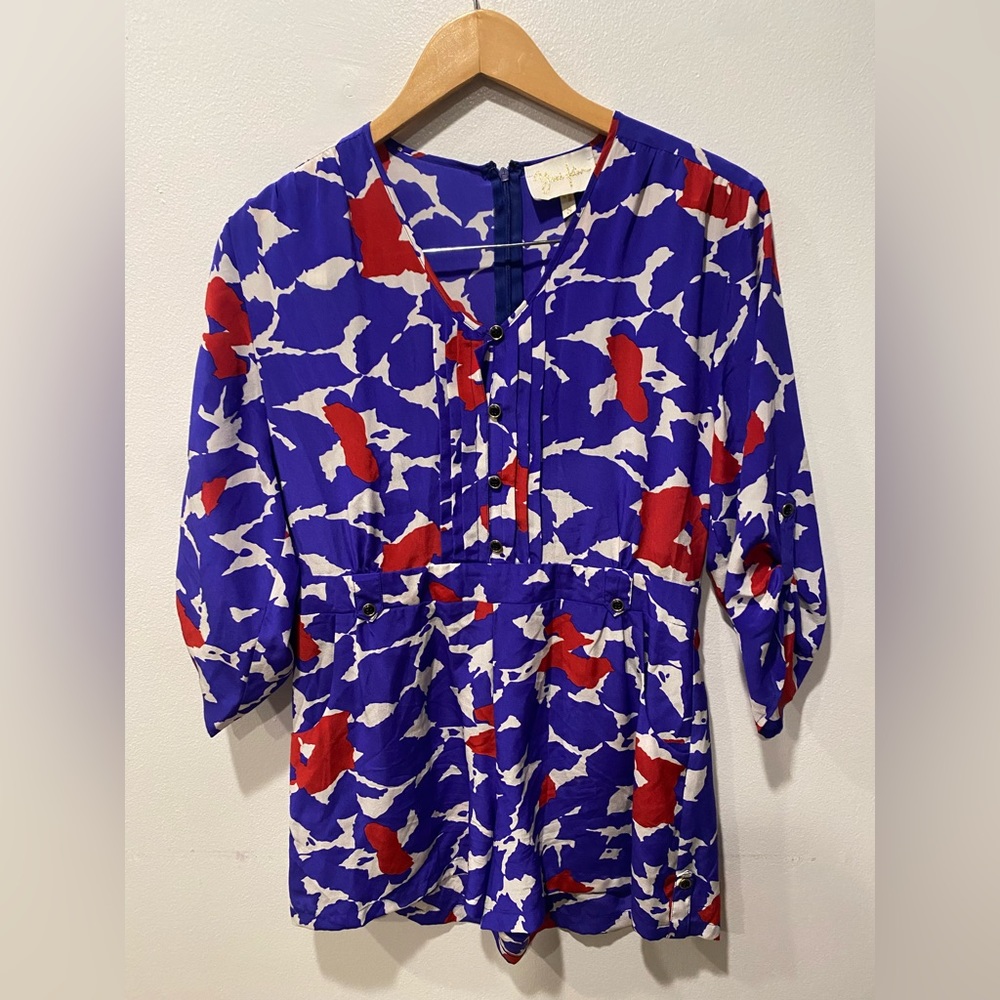 Yumi Kim Red White Blue Size Small Silk Romper